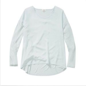 Aritzia Wilfred Charleville Silk Blue Blouse